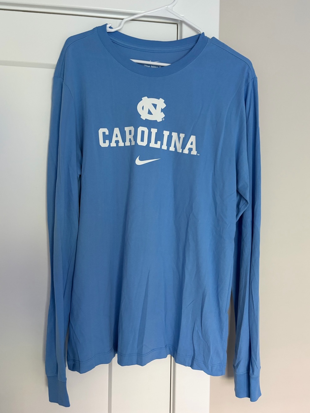 Nike Carolina Blue UNC Dri-FIT Cotton Long Sleeve Tee - Men’s Size M